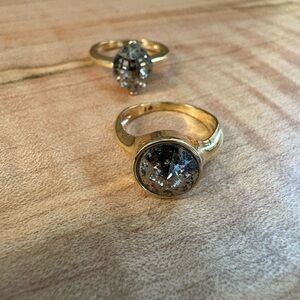 Set of 2 Gold Toned Women's Ring size 5